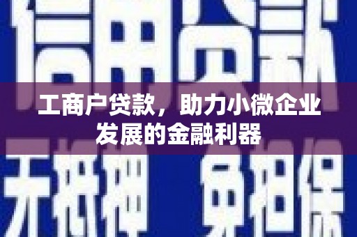 福州工商户贷款，助力小微企业发展的金融利器