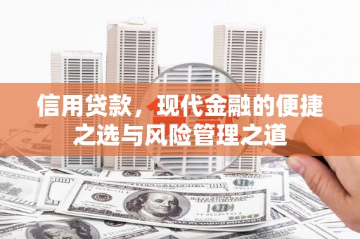 福州信用贷款，现代金融的便捷之选与风险管理之道