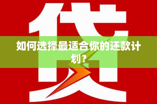 福州如何选择最适合你的还款计划？