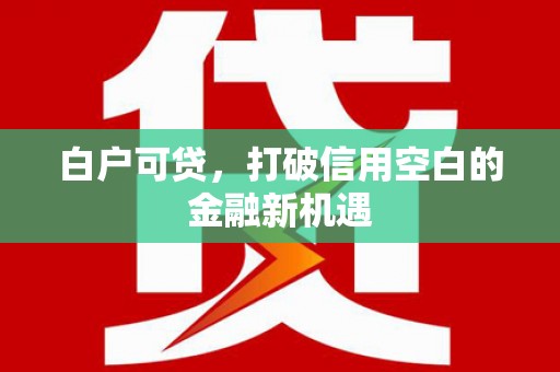 福州白户可贷，打破信用空白的金融新机遇