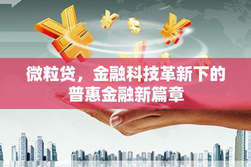 福州微粒贷，金融科技革新下的普惠金融新篇章