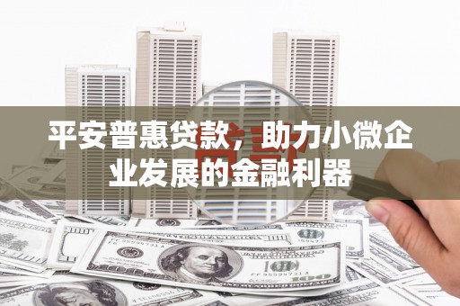 福州平安普惠贷款，助力小微企业发展的金融利器