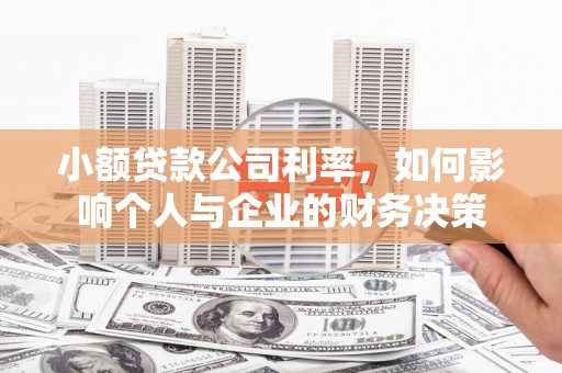 福州小额贷款公司利率，如何影响个人与企业的财务决策