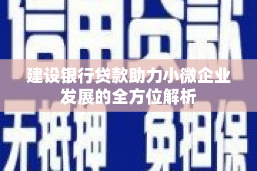 福州建设银行贷款助力小微企业发展的全方位解析