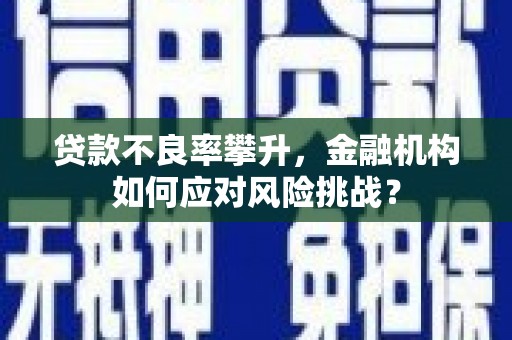 福州贷款不良率攀升，金融机构如何应对风险挑战？